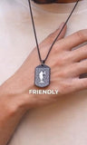 SB 108 Om Namah Shivay MicroCarved Tag Pendent with Chain