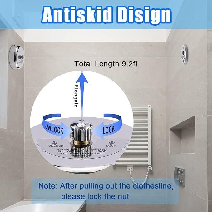SB Stainless Steel Retractable Clothesline