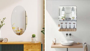SB Combo of Oval Shape & Square Shape Mirror (Pack of 2)