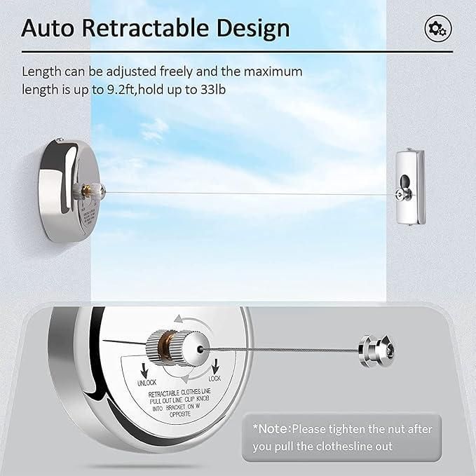 SB Stainless Steel Retractable Clothesline