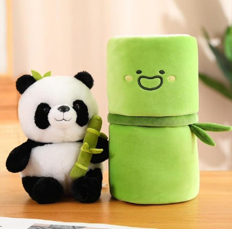 SB Cute Panda Plush with Bamboo